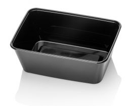 PP SPG Behälter, 173×64 mm, 900 ml, Schwarz, Wiederverwendbar