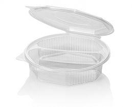 PP Rippbox Meals 2-vaks TRP met vast deksel