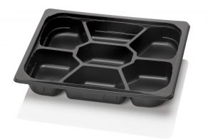 1/2 Gastro 50mm PP Thermo Schwarz 7-fach