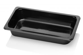 CPET Tray, 1-fach, 326×176×60 mm, Schwarz
