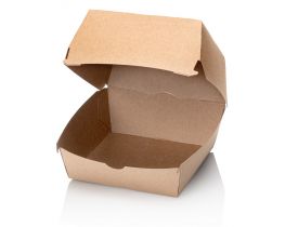 Hamburgerbox Large kraft bruin 4x100st