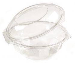 RPET saladebowl + vast deksel 500cc GLH