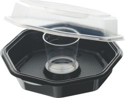 PS Octaview Schale + Einsatz 160×60 SCHWARZ